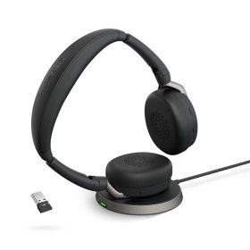   Jabra Evolve2 65 Flex MS Stereo Bluetooth headset töltőállomással