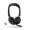 Jabra Evolve2 65 Flex MS Stereo Bluetooth headset töltőállomással