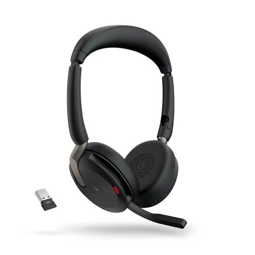Jabra Evolve2 65 Flex MS Stereo Bluetooth headset töltőállomással