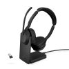 Jabra Evolve2 55 UC Stereo Bluetooth Headset töltőállomással (USB-A)