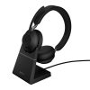 Jabra Evolve2 65 UC Stereo Bluetooth headset töltőállomással