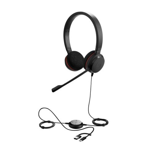 Jabra Evolve 20 SE UC Duo USB-C/A vezetékes headset